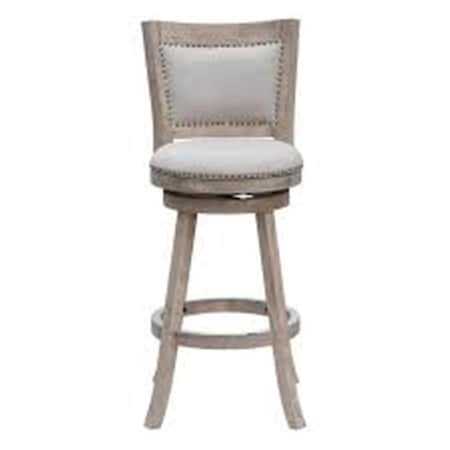 Boraam 29 in. Melrose Barstool White wash Wire- brush and Ivory 76629